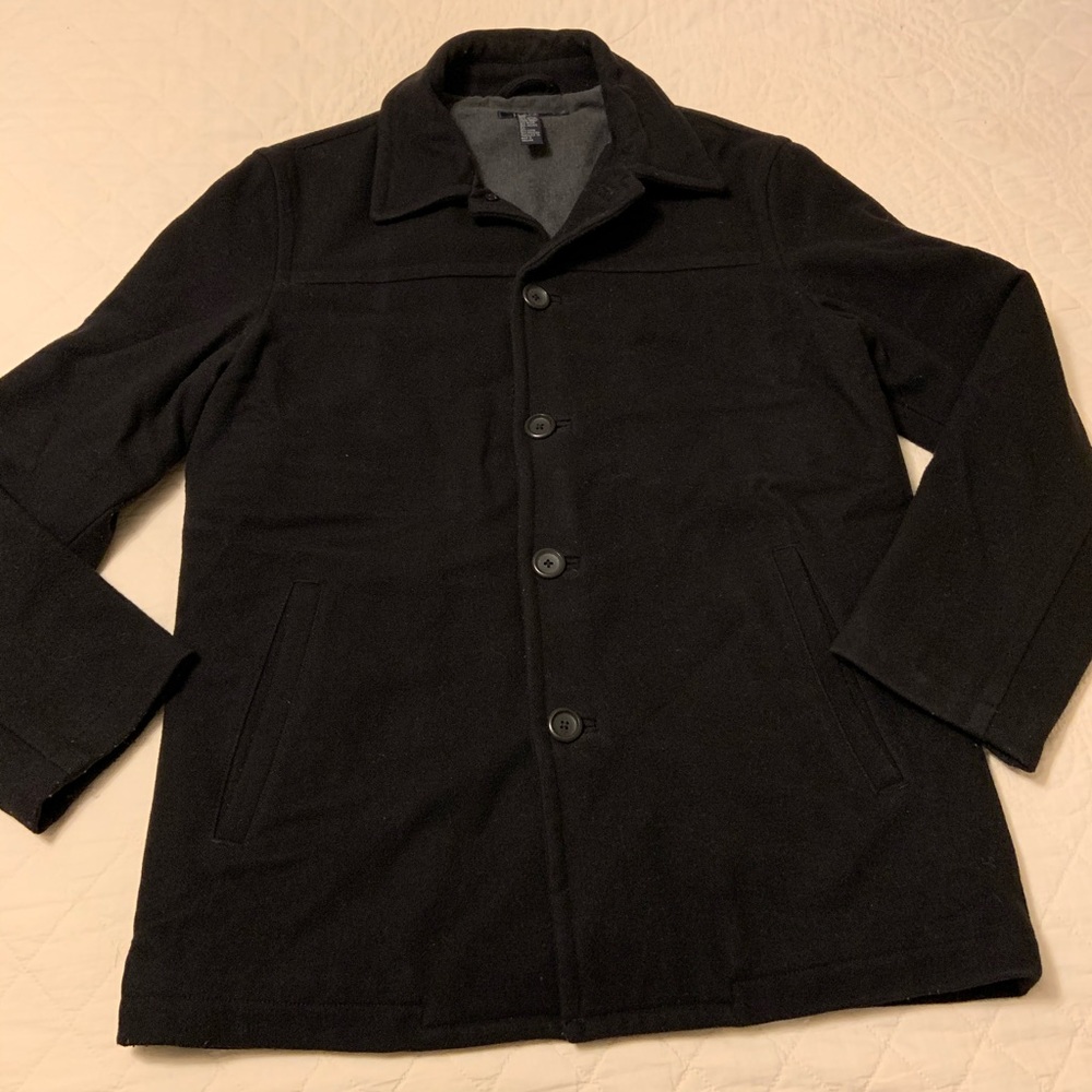 Navy J Crew Lined Wool Peacoat Barn Coat S Vintage